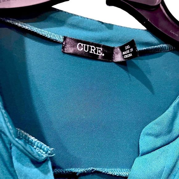 New Cure 2XL Stretchy V-Neck 1/2 Rolled Sleeve Career Blouse - Picture 4 of 10